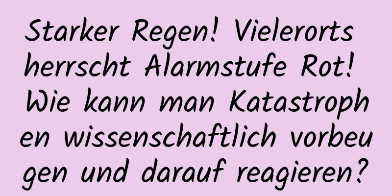 Starker Regen! Vielerorts herrscht Alarmstufe Rot! Wie kann man Katastrophen wissenschaftlich vorbeugen und darauf reagieren?