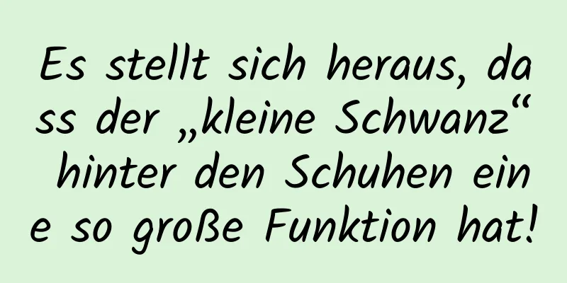 Es stellt sich heraus, dass der „kleine Schwanz“ hinter den Schuhen eine so große Funktion hat!