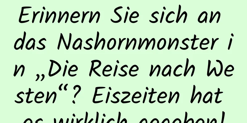 Erinnern Sie sich an das Nashornmonster in „Die Reise nach Westen“? Eiszeiten hat es wirklich gegeben!