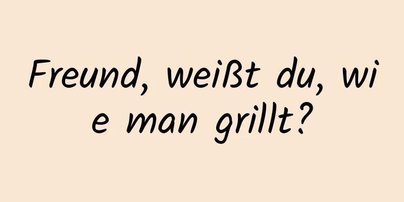 Freund, weißt du, wie man grillt?