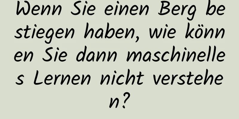 Wenn Sie einen Berg bestiegen haben, wie können Sie dann maschinelles Lernen nicht verstehen?