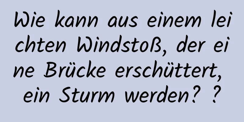 Wie kann aus einem leichten Windstoß, der eine Brücke erschüttert, ein Sturm werden? ?