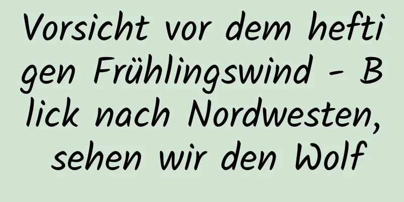 Vorsicht vor dem heftigen Frühlingswind - Blick nach Nordwesten, sehen wir den Wolf