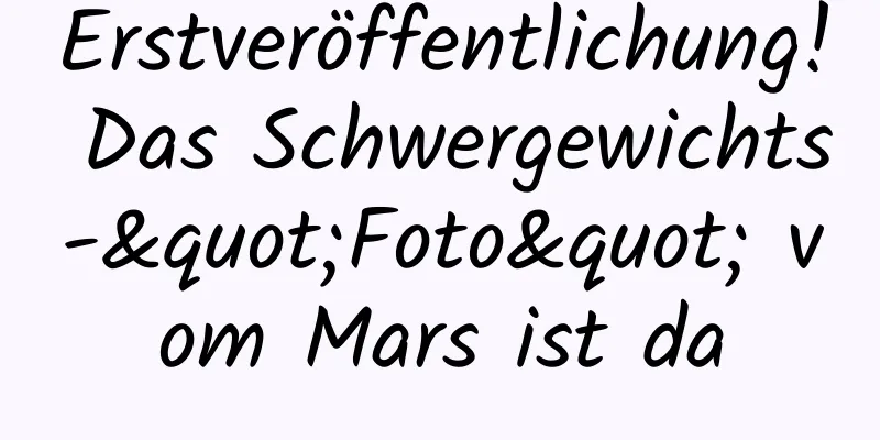 Erstveröffentlichung! Das Schwergewichts-"Foto" vom Mars ist da
