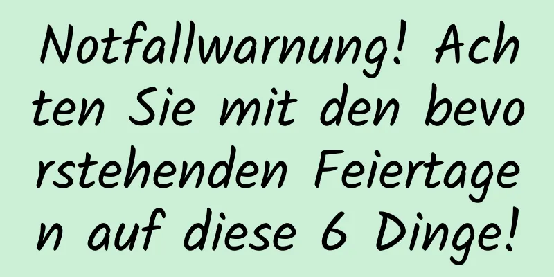 Notfallwarnung! Achten Sie mit den bevorstehenden Feiertagen auf diese 6 Dinge!