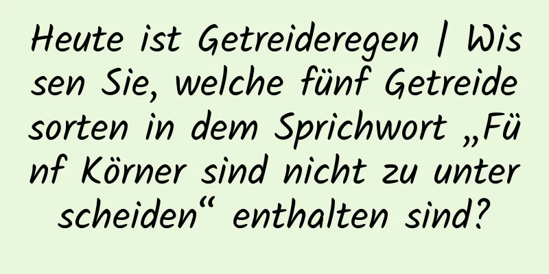 Heute ist Getreideregen | Wissen Sie, welche fünf Getreidesorten in dem Sprichwort „Fünf Körner sind nicht zu unterscheiden“ enthalten sind?