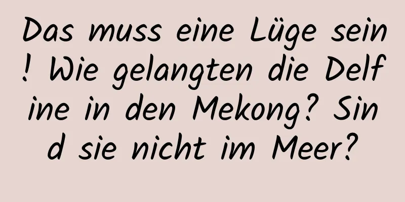 Das muss eine Lüge sein! Wie gelangten die Delfine in den Mekong? Sind sie nicht im Meer?