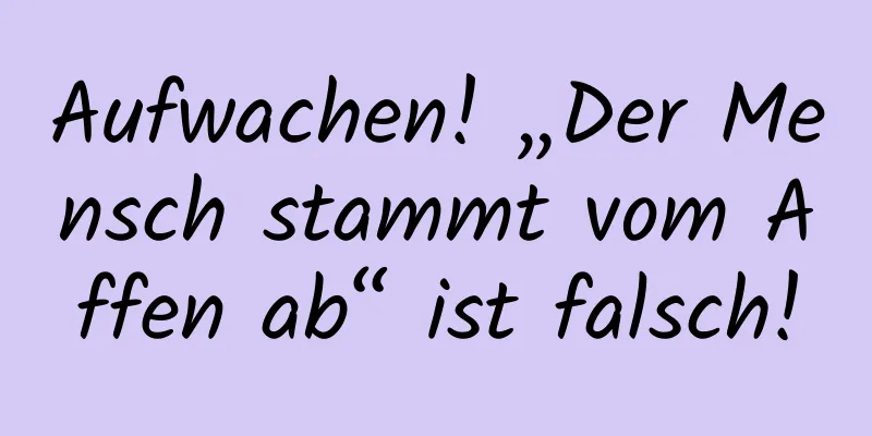 Aufwachen! „Der Mensch stammt vom Affen ab“ ist falsch!