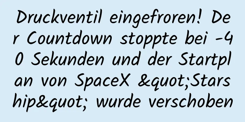 Druckventil eingefroren! Der Countdown stoppte bei -40 Sekunden und der Startplan von SpaceX "Starship" wurde verschoben