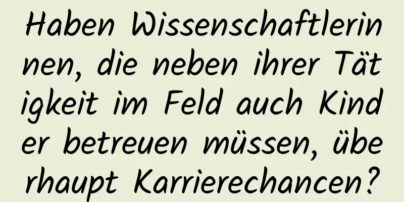 Haben Wissenschaftlerinnen, die neben ihrer Tätigkeit im Feld auch Kinder betreuen müssen, überhaupt Karrierechancen?
