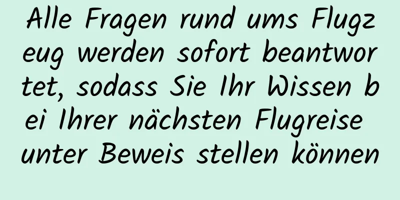 Alle Fragen rund ums Flugzeug werden sofort beantwortet, sodass Sie Ihr Wissen bei Ihrer nächsten Flugreise unter Beweis stellen können