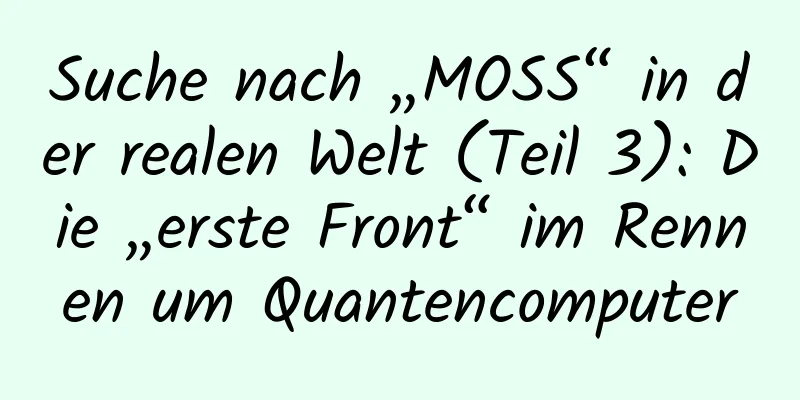 Suche nach „MOSS“ in der realen Welt (Teil 3): Die „erste Front“ im Rennen um Quantencomputer
