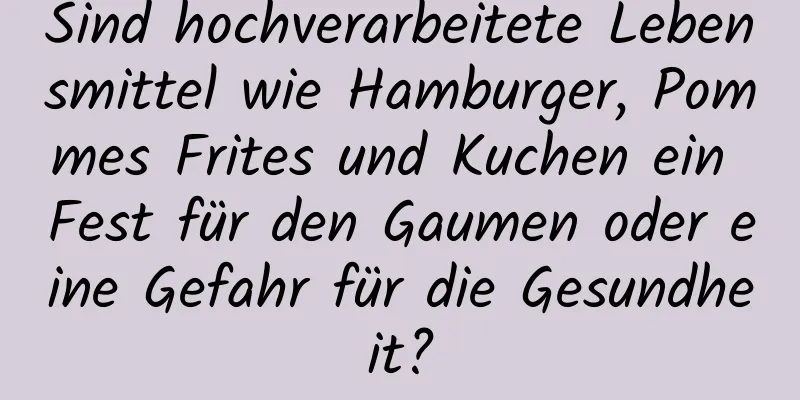 Sind hochverarbeitete Lebensmittel wie Hamburger, Pommes Frites und Kuchen ein Fest für den Gaumen oder eine Gefahr für die Gesundheit?