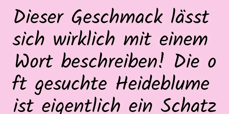 Dieser Geschmack lässt sich wirklich mit einem Wort beschreiben! Die oft gesuchte Heideblume ist eigentlich ein Schatz