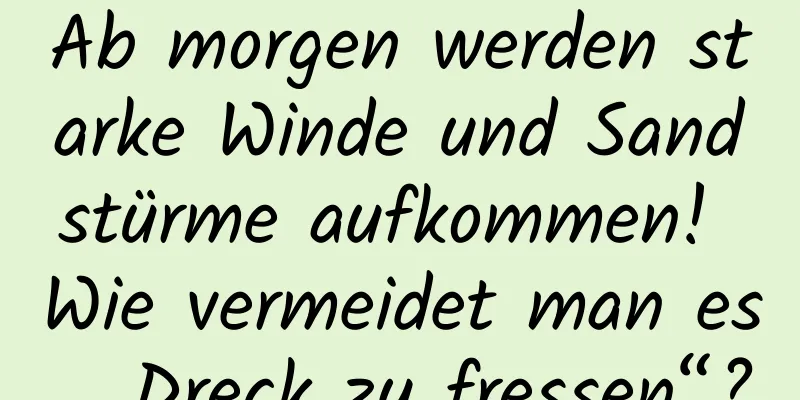 Ab morgen werden starke Winde und Sandstürme aufkommen! Wie vermeidet man es, „Dreck zu fressen“?
