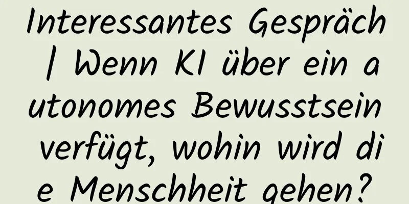 Interessantes Gespräch | Wenn KI über ein autonomes Bewusstsein verfügt, wohin wird die Menschheit gehen?