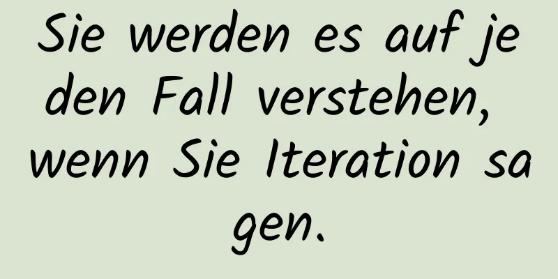 Sie werden es auf jeden Fall verstehen, wenn Sie Iteration sagen.