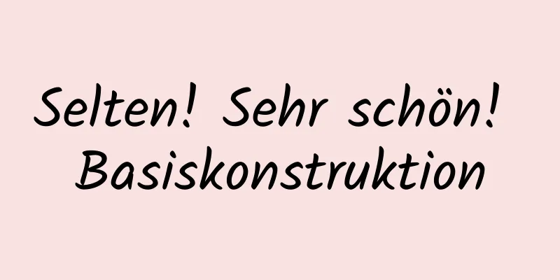 Selten! Sehr schön! Basiskonstruktion