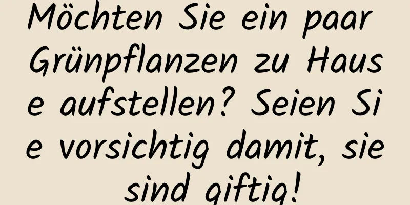 Möchten Sie ein paar Grünpflanzen zu Hause aufstellen? Seien Sie vorsichtig damit, sie sind giftig!