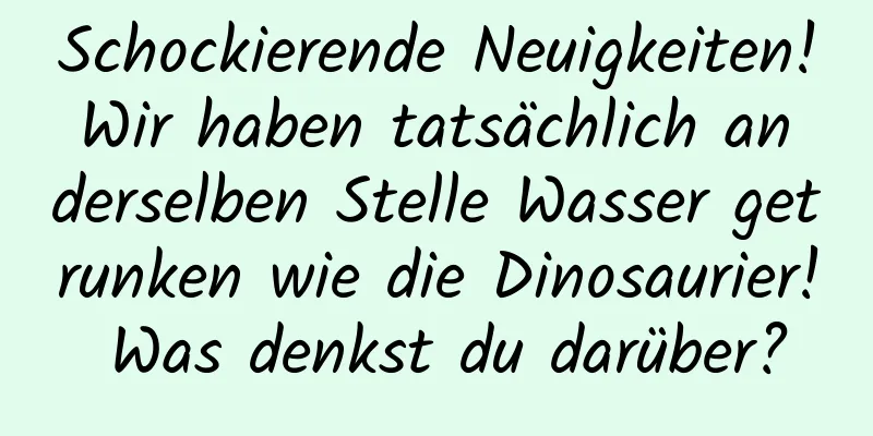 Schockierende Neuigkeiten! Wir haben tatsächlich an derselben Stelle Wasser getrunken wie die Dinosaurier! Was denkst du darüber?