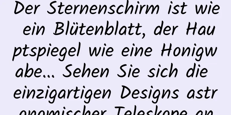 Der Sternenschirm ist wie ein Blütenblatt, der Hauptspiegel wie eine Honigwabe... Sehen Sie sich die einzigartigen Designs astronomischer Teleskope an