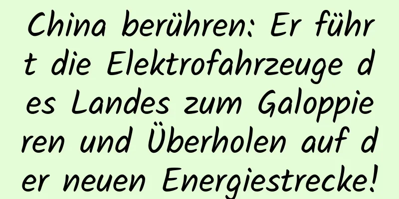 China berühren: Er führt die Elektrofahrzeuge des Landes zum Galoppieren und Überholen auf der neuen Energiestrecke!