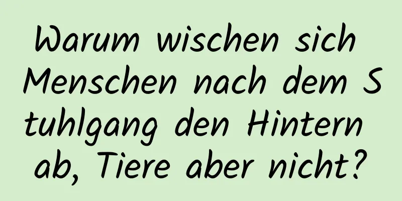Warum wischen sich Menschen nach dem Stuhlgang den Hintern ab, Tiere aber nicht?