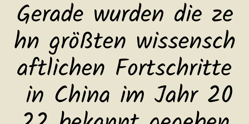 Gerade wurden die zehn größten wissenschaftlichen Fortschritte in China im Jahr 2022 bekannt gegeben