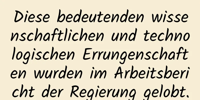 Diese bedeutenden wissenschaftlichen und technologischen Errungenschaften wurden im Arbeitsbericht der Regierung gelobt.