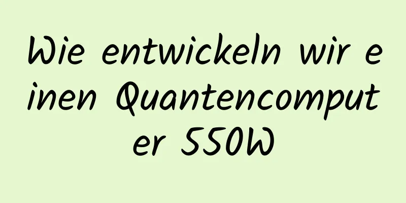 Wie entwickeln wir einen Quantencomputer 550W