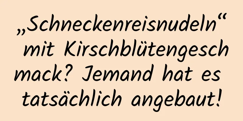 „Schneckenreisnudeln“ mit Kirschblütengeschmack? Jemand hat es tatsächlich angebaut!