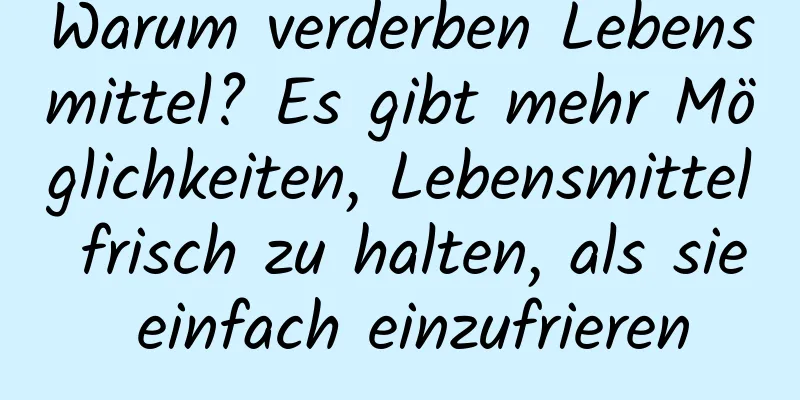 Warum verderben Lebensmittel? Es gibt mehr Möglichkeiten, Lebensmittel frisch zu halten, als sie einfach einzufrieren
