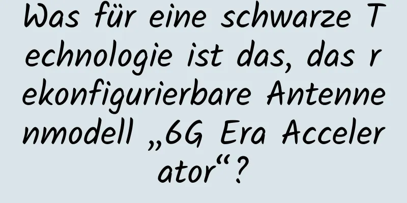 Was für eine schwarze Technologie ist das, das rekonfigurierbare Antennenmodell „6G Era Accelerator“?