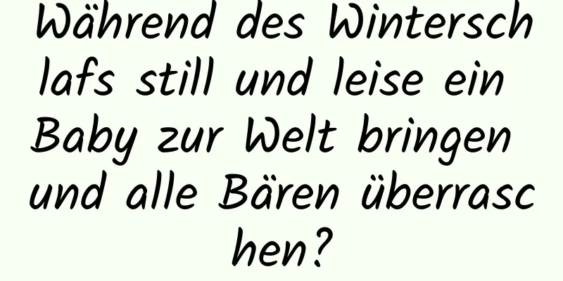 Während des Winterschlafs still und leise ein Baby zur Welt bringen und alle Bären überraschen?