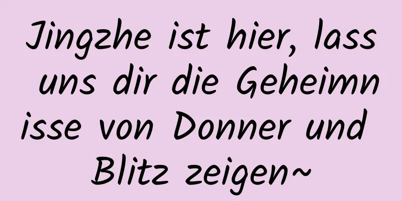 Jingzhe ist hier, lass uns dir die Geheimnisse von Donner und Blitz zeigen~