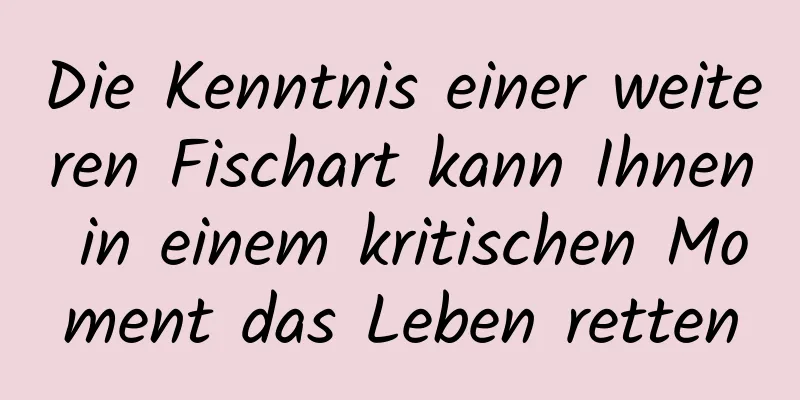 Die Kenntnis einer weiteren Fischart kann Ihnen in einem kritischen Moment das Leben retten