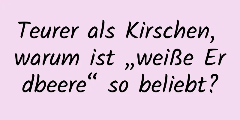 Teurer als Kirschen, warum ist „weiße Erdbeere“ so beliebt?