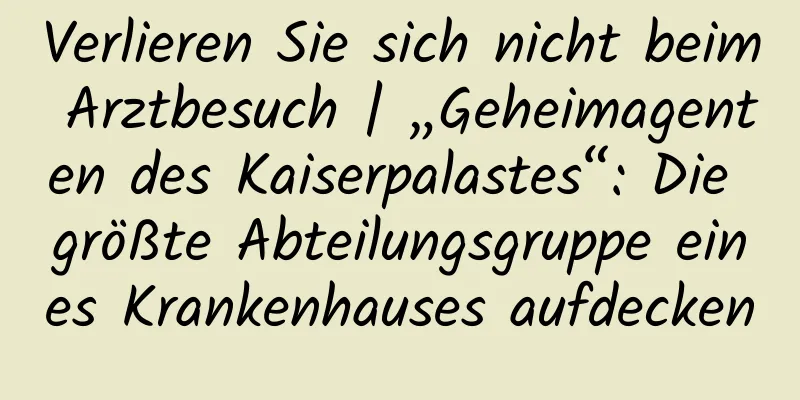 Verlieren Sie sich nicht beim Arztbesuch | „Geheimagenten des Kaiserpalastes“: Die größte Abteilungsgruppe eines Krankenhauses aufdecken