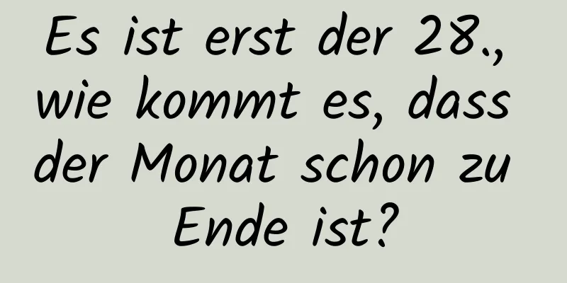 Es ist erst der 28., wie kommt es, dass der Monat schon zu Ende ist?