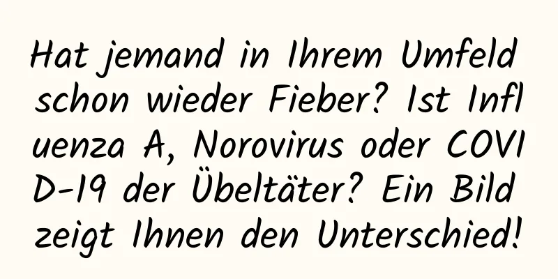 Hat jemand in Ihrem Umfeld schon wieder Fieber? Ist Influenza A, Norovirus oder COVID-19 der Übeltäter? Ein Bild zeigt Ihnen den Unterschied!