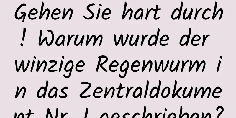 Gehen Sie hart durch! Warum wurde der winzige Regenwurm in das Zentraldokument Nr. 1 geschrieben?