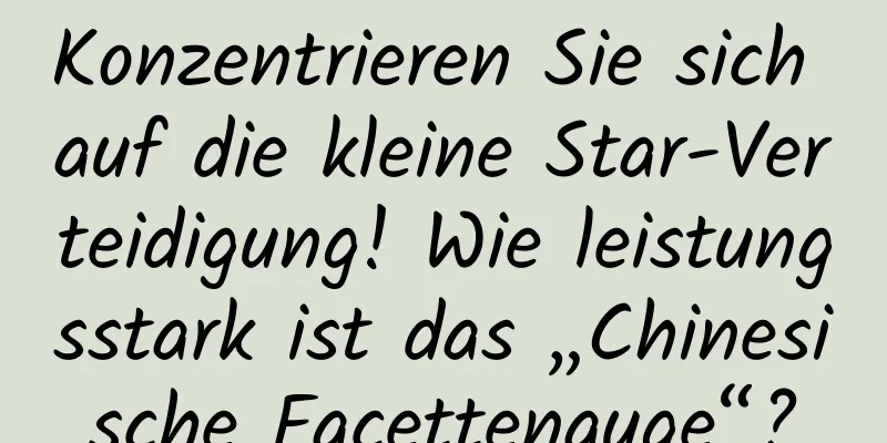 Konzentrieren Sie sich auf die kleine Star-Verteidigung! Wie leistungsstark ist das „Chinesische Facettenauge“?