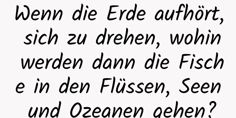 Wenn die Erde aufhört, sich zu drehen, wohin werden dann die Fische in den Flüssen, Seen und Ozeanen gehen?