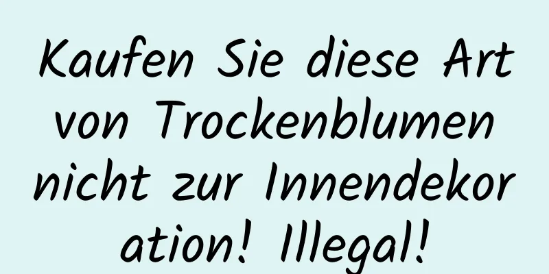 Kaufen Sie diese Art von Trockenblumen nicht zur Innendekoration! Illegal!