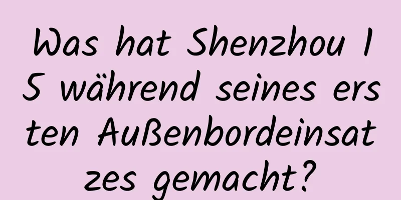 Was hat Shenzhou 15 während seines ersten Außenbordeinsatzes gemacht?
