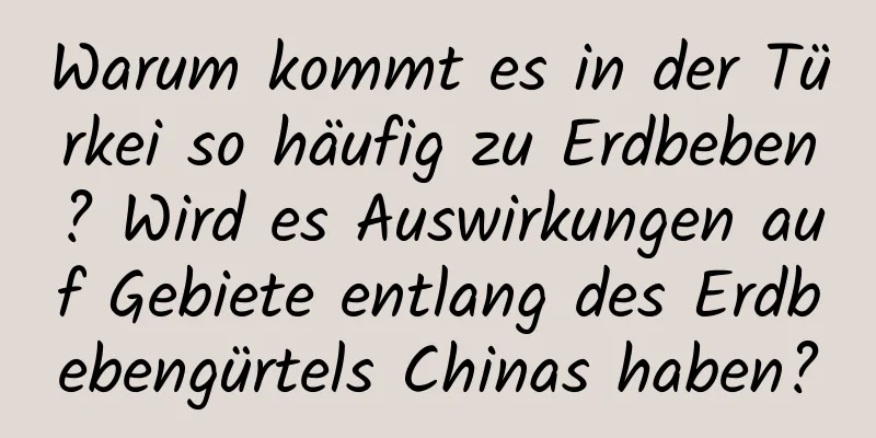 Warum kommt es in der Türkei so häufig zu Erdbeben? Wird es Auswirkungen auf Gebiete entlang des Erdbebengürtels Chinas haben?