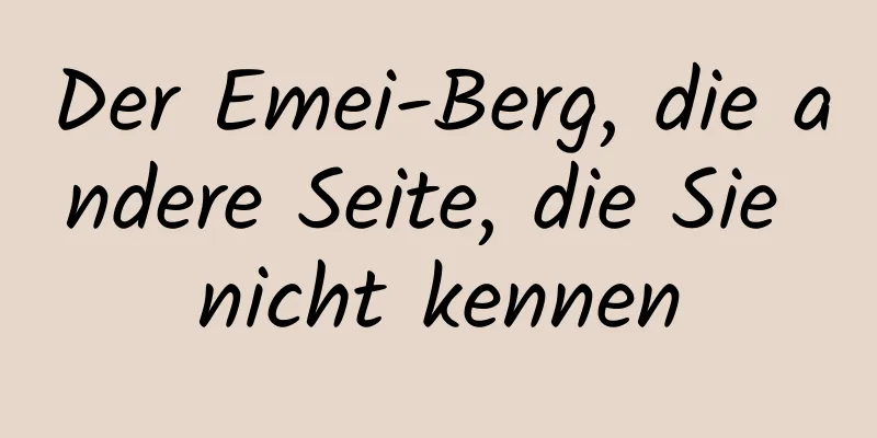 Der Emei-Berg, die andere Seite, die Sie nicht kennen