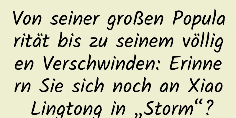 Von seiner großen Popularität bis zu seinem völligen Verschwinden: Erinnern Sie sich noch an Xiao Lingtong in „Storm“?