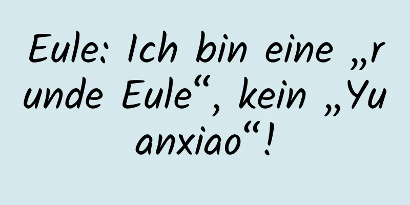 Eule: Ich bin eine „runde Eule“, kein „Yuanxiao“!