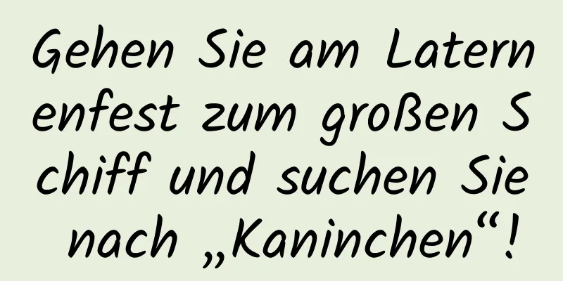 Gehen Sie am Laternenfest zum großen Schiff und suchen Sie nach „Kaninchen“!